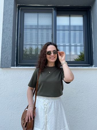 CS Haki Bisiklet Yaka Basic T-Shirt