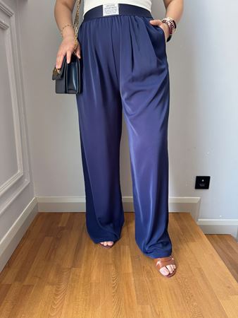 Lacivert Beli Lastikli Rahat Pantolon
