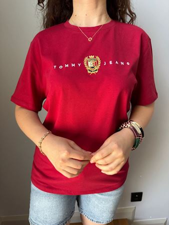 TMMY Kırmızı Yazı Detaylı Basıc T-Shirt