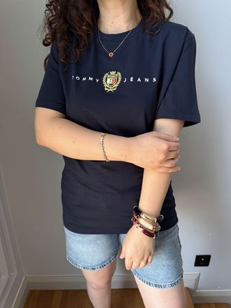 TMMY Orijinal Marka Lacivert Yazı Detaylı Basıc T-shirt