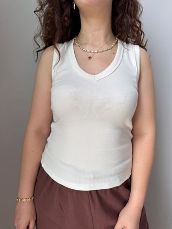 ZR Ekru V Yaka Fitilli Atlet