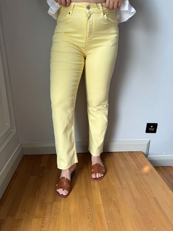 ZR Sarı Kesik Paça Boyfit Jean