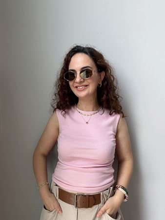 Pembe Yanları Büzgülü Sıfır Kol Body