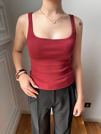 Bordo Kalın Askılı Kendinden Fitilli Atlet