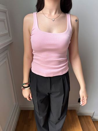 Pembe Kalın Askılı Kendinden Fitilli Atlet