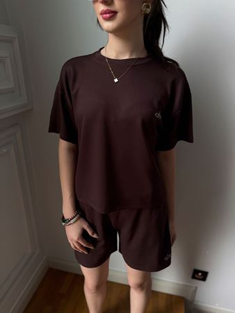 Acı Kahverengi Modal Kumaş Şort T-Shirt Takım