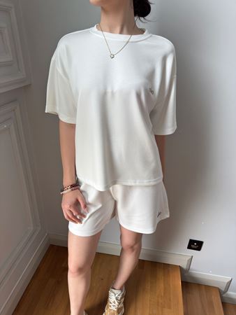 Ekru Modal Kumaş Şort T-Shirt Takım