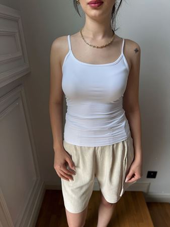 Beyaz İp Askılı Atlet