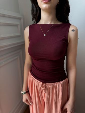 Bordo Kayık Yaka Kolsuz Atlet