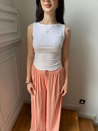 Beyaz Kayık Yaka Kolsuz Atlet