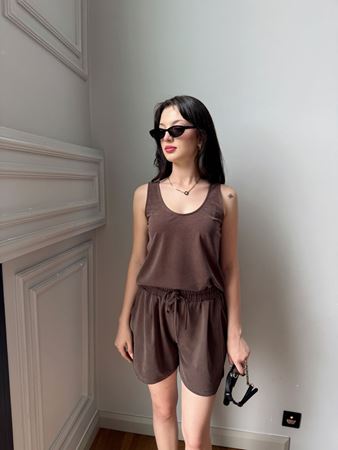 Kahverengi Premium Modal Atlet Şort Takım