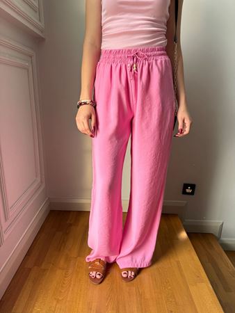Pembe Tensel Rahat Pantolon