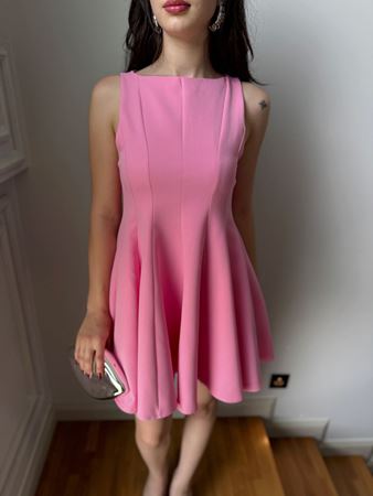 Pembe Volanlı Elbise