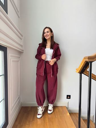 Bordo Premium OYS Sweat Eşofman Takım