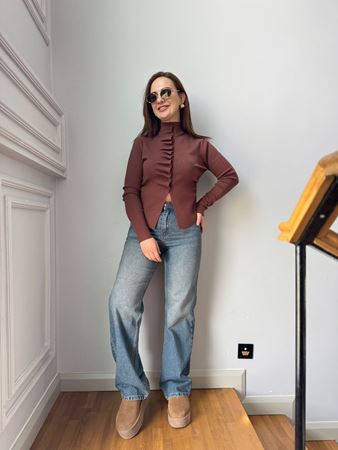 Mavi Eskitme Straight Jean