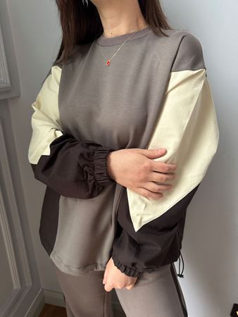 Vizon Garnili Sweat Eşofman Takım