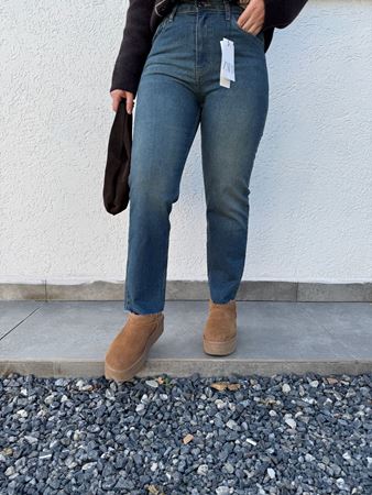 ZR UTC-01 Mavi Kesik Paça Boyfit Jean