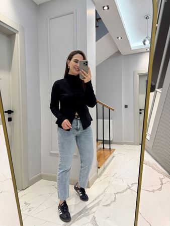 ZR Açık Mavi Kesik Paça Boyfit Jean