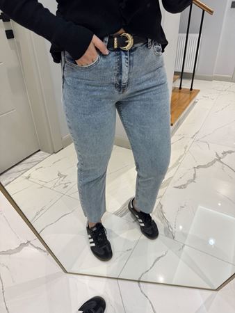 ZR Açık Mavi Kesik Paça Boyfit Jean