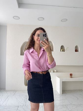 Pembe Marka Model Keten Gömlek