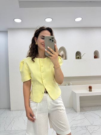 Sarı Kısa Kol Ceket