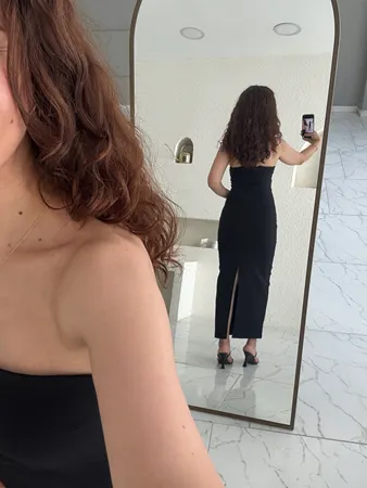 Siyah Straplez Midi Elbise