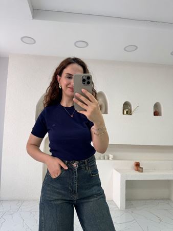 Lacivert Marka Model Yarım Kol Triko