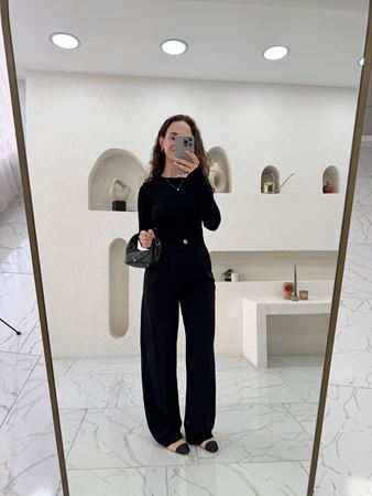 Siyah Parmak Geçmeli Body