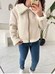 Bej İçi Kürklü Tasarım Nubuk Mont