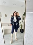 Lacivert Gri V Yaka Oversize Hırka