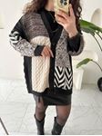 Renkli Patchwork desenli Hırka