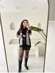 Renkli Patchwork desenli Hırka