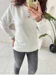 MD Beyaz Şardonsuz Sweatshirt