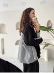 Siyah Gömlek Detaylı Modal Sweatshirt