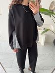 Siyah Gömlek Detaylı Modal Sweatshirt