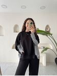 Siyah Gömlek Detaylı Modal Sweatshirt