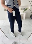 ZR Lacivert Kesik Paça Boyfit Jean