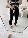 ZR Siyah Kesik Paça Boyfit Jean