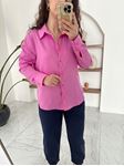 Fuşya Saten Gömlek