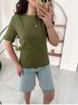 M.D Yeşil Bisiklet Yaka Basic T-Shirt