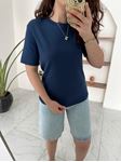 M.D Lacivert Bisiklet Yaka Basic T-Shirt