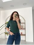 M.D Zümrüt Yeşili Bisiklet Yaka Basic T-Shirt