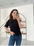 M.D Siyah Bisiklet Yaka Basic T-Shirt