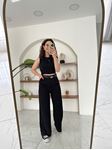 Siyah Crop Pantolon Takım