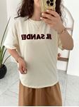 Bej&Bordo Jıl Sander Yazılı T-Shirt