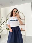 Beyaz Kot Jıl Sander Yazılı T-Shirt