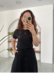 Orijinal Marka Siyah Bisiklet Yaka Basic T-Shirt