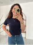 Orijinal Marka Lacivert Bisiklet Yaka Basic T-Shirt