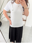 Orijinal Marka Beyaz Bisiklet Yaka Basic T-Shirt