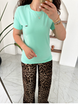 Orijinal Marka Su Yeşili Bisiklet Yaka Basic T-Shirt